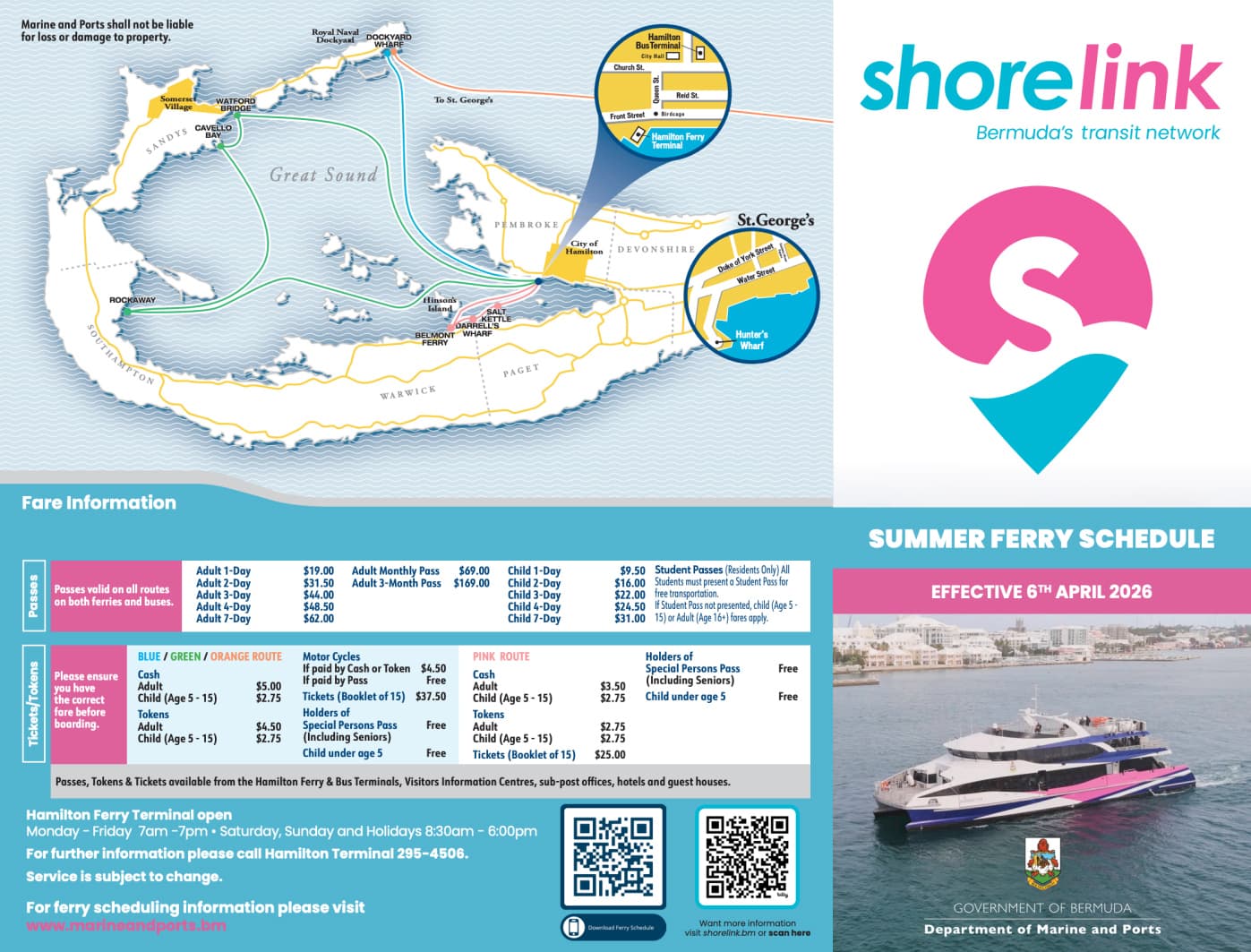 Summer Bermuda Ferry Schedule Page 1