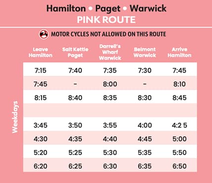 Bermuda Pink Route Ferry